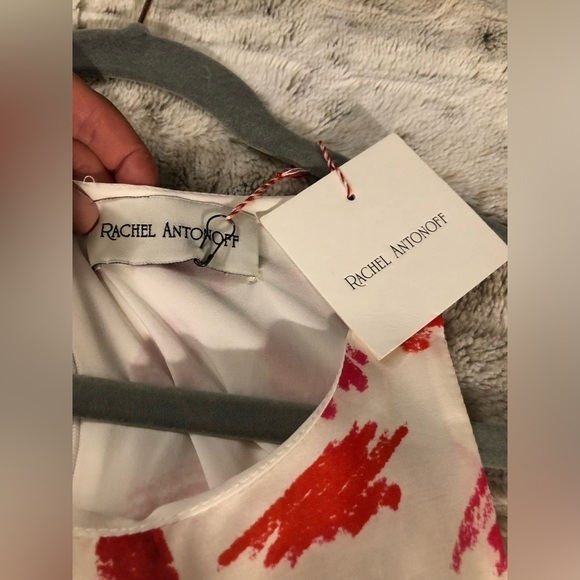 : : RACHEL ANTONOFF New w/ Tag Retro Style White & Scribble Sleeveless Dress : : - Picture 5 of 13